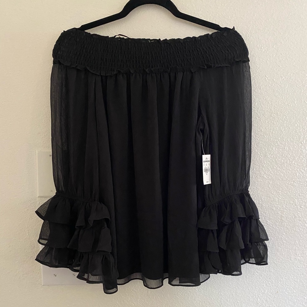 Express off the shoulders black top
